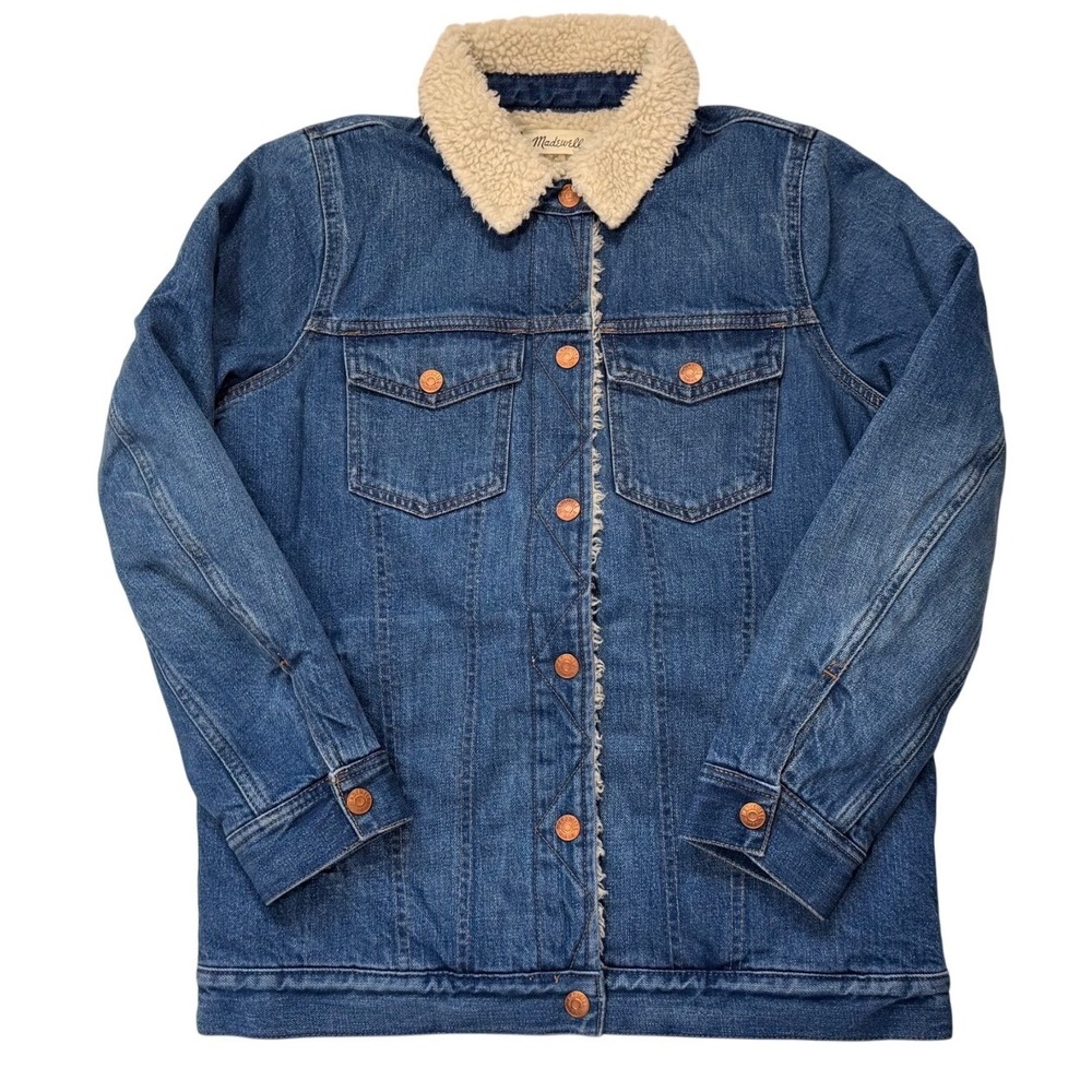 Madewell The Oversized Jean Jacket in the Sherpa Edition - XS